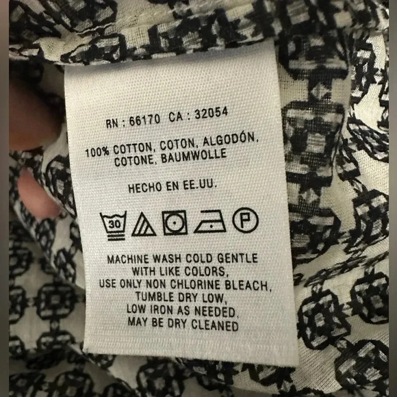 Anthropologie Holding Horses Black White Top with Tab Sleeves Size 12 - Picture 5 of 10